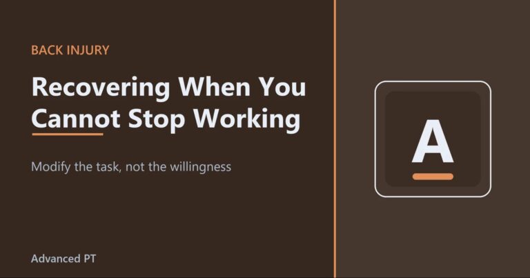 Recovering From a Back Injury When You Cannot Stop Working